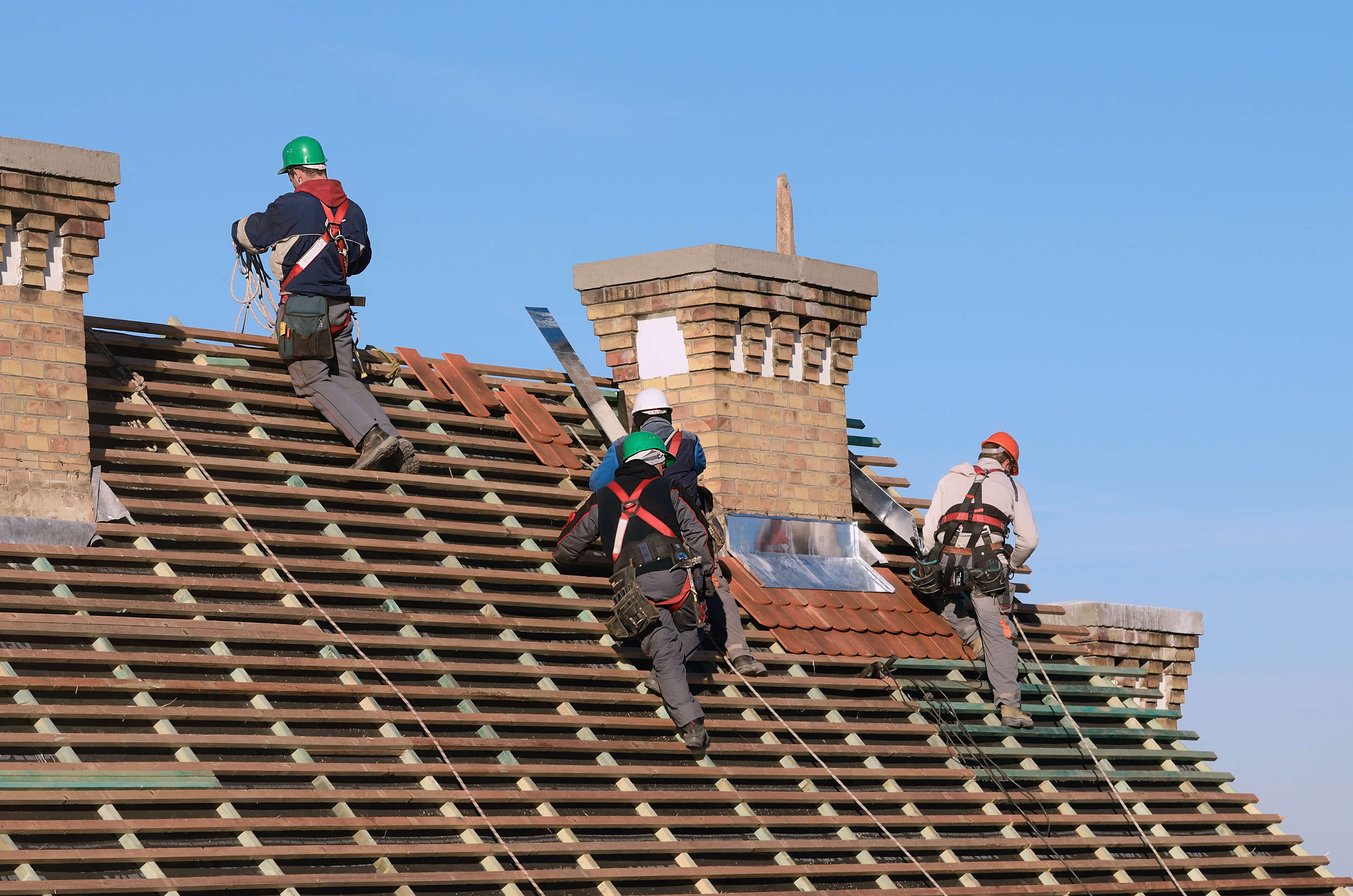 Working on a roof